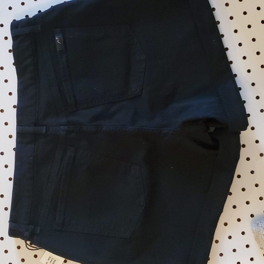 7 FOR ALL MANKIND BLACK CUFFED DENIM SHORTS - Picture 6 of 8